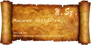 Maczner Szilárd névjegykártya